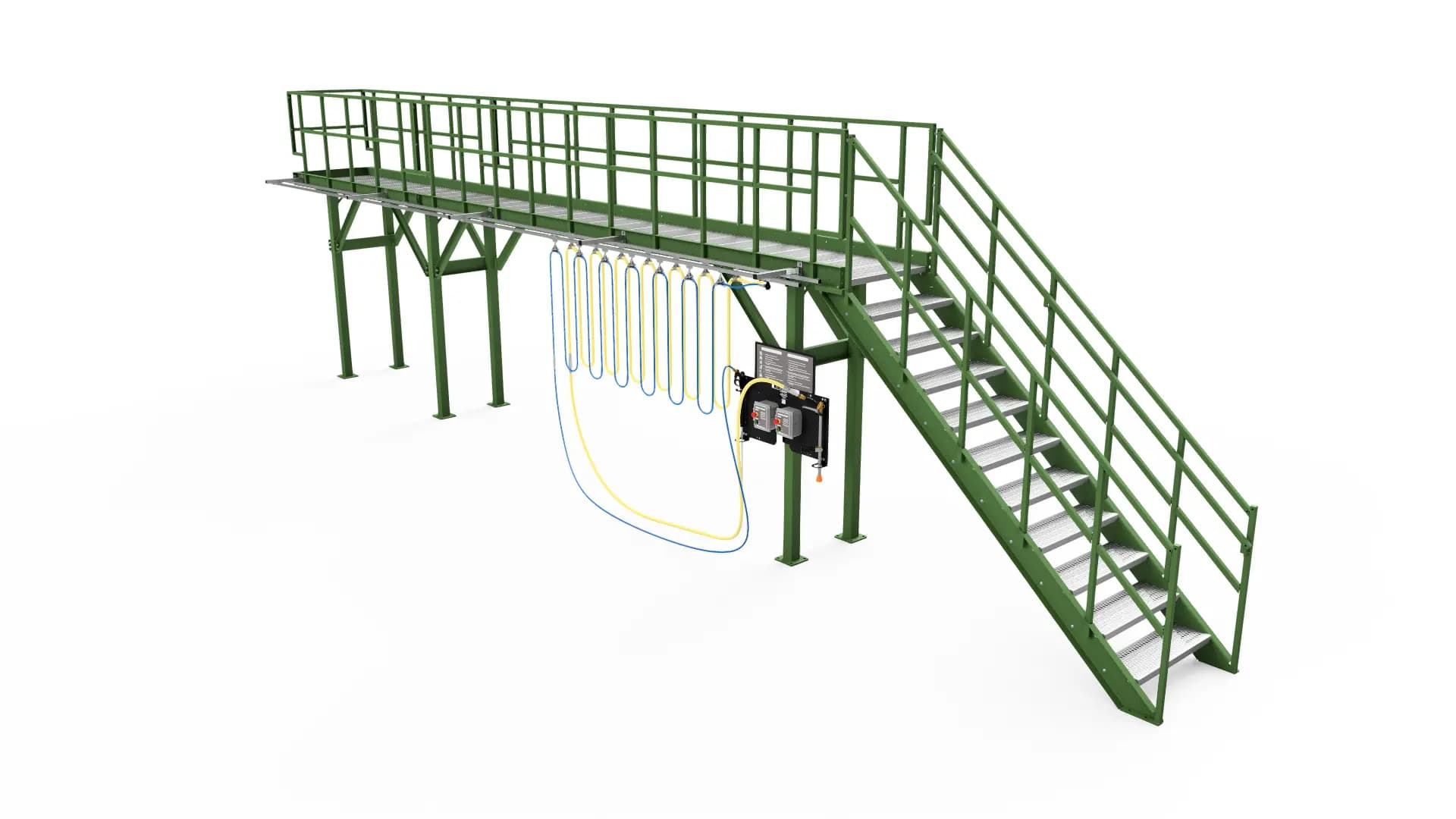 Specialty hose handling and access system